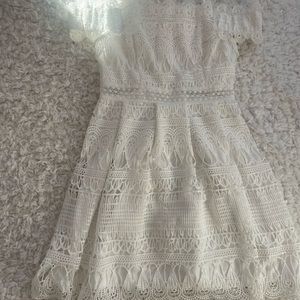 Francesca’s white lace dress size Small. Worn once.